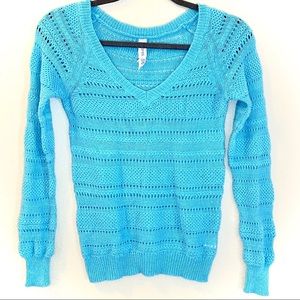 Aeropostale Turquoise Knit Sweater - Size Medium